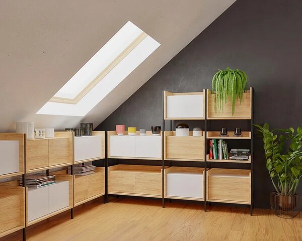 Szafka modułowa 83cm hikora + szary przykurzony Z8-B30