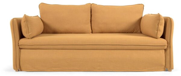Musztardowa rozkładana sofa 210 cm Tanit – Kave Home