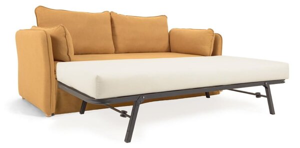 Musztardowa rozkładana sofa 210 cm Tanit – Kave Home