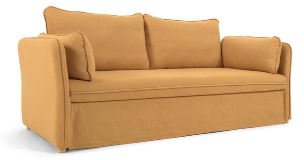 Musztardowa rozkładana sofa 210 cm Tanit – Kave Home