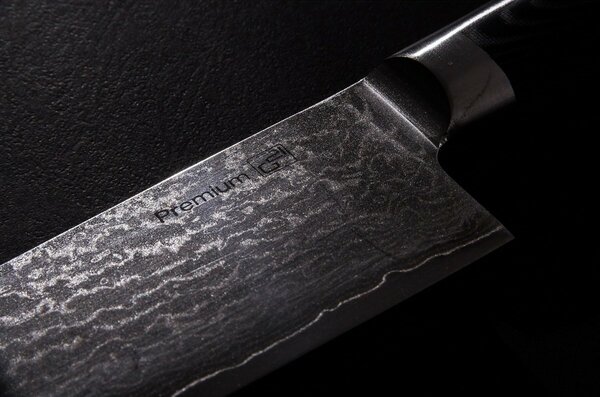 Zestaw noży G21 Damascus Premium w bambusowym bloku, pudełko, 3 szt. + kamień do ostrzenia