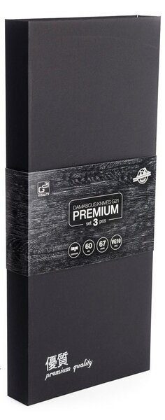 Zestaw noży G21 Damascus Premium w bambusowym bloku, pudełko, 3 szt. + kamień do ostrzenia