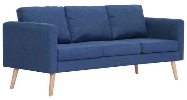 Sofa 3-osobowa tapicerowana tkaninÄ , niebieska