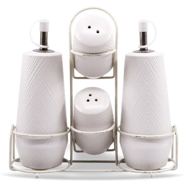 Ceramiczny zestaw do przypraw 5-ele przyprawnik MAESTRO WHITE