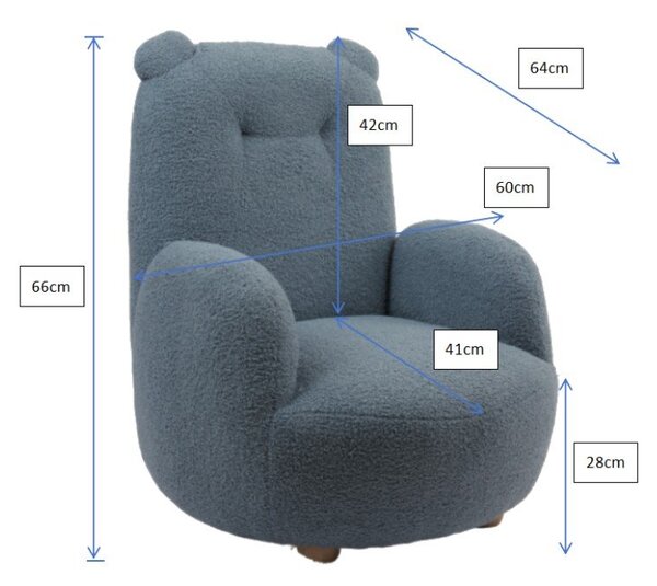 Beżowy fotel dziecięcy z materiału bouclé Rocky – Vipack