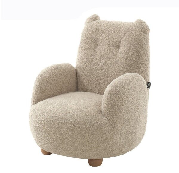 Beżowy fotel dziecięcy z materiału bouclé Rocky – Vipack