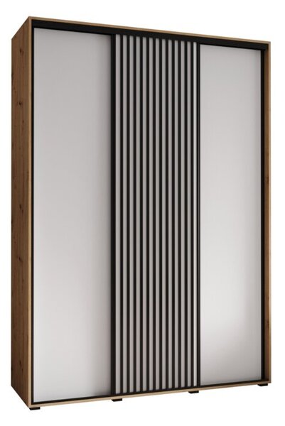 Szafa przesuwna wysoka Lanko 1 170, gł. 60 cm artisan + biały + czarny