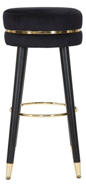 Czarny/w kolorze złota tapicerowany hoker (wysokość siedziska 74 cm) Paris – Mauro Ferretti