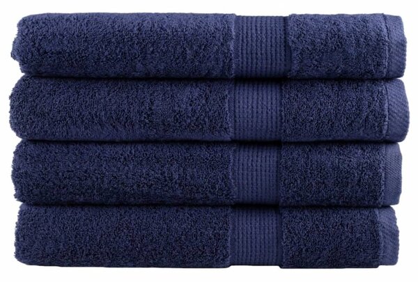 Ręczniki premium, solund, 4 szt., granatowe, 100x200 cm, 600 g/m²