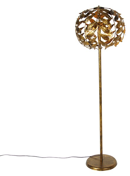 Vintage lampa podłogowa antyczne złoto 45 cm 2-punktowa - Linden Oswietlenie wewnetrzne