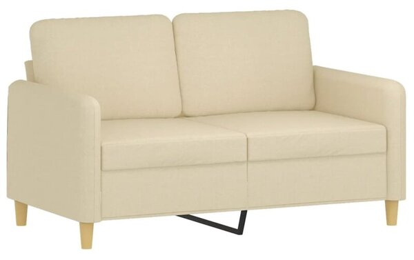 Sofa, 2-osobowa kremowa, 120 cm, tapicerowana tkaninÄ