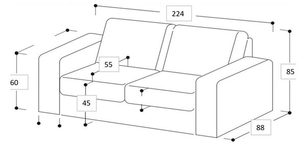 Białobeżowa sofa 224 cm Copenhagen – Scandic