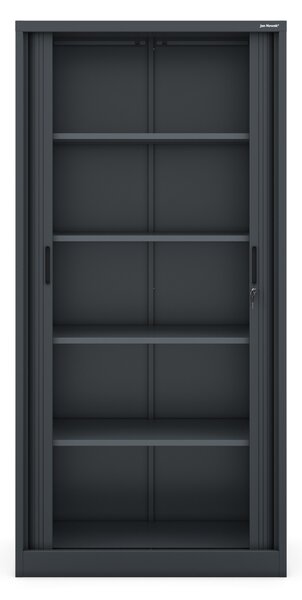 Szafa biurowa na dokumenty z roletą metalowa antracytowa, 900x1850x450 mm: DAMIAN