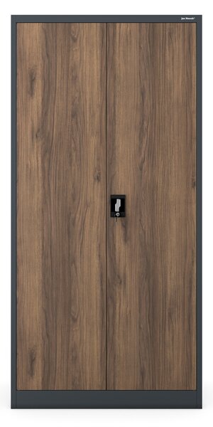 Szafa biurowa na dokumenty antracytowa/ orzech: Eco Design JAN, 900 x 1850 x 400 mm