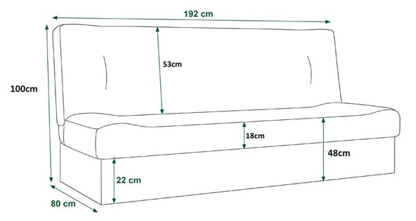 Czarna tapicerowana wersalka rozkładana G9-E84