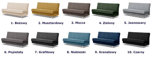 Czarna tapicerowana wersalka rozkładana G9-E84