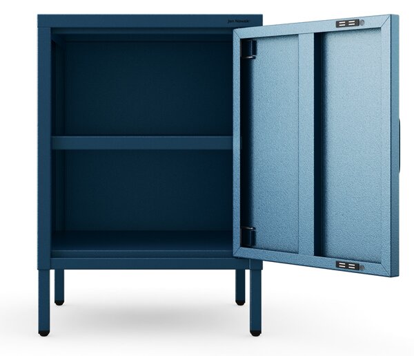 Szafka nocna metalowa na nóżkach granatowa, 424x595x400 mm: MIA Modern
