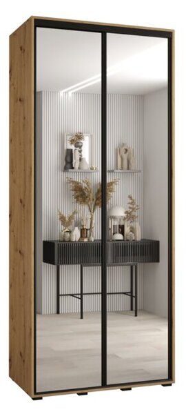 Szafa przesuwna wysoka Davos 2 110, gł. 60 cm artisan + artisan + czarny