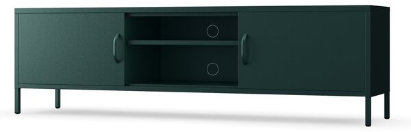 Szafka RTV metalowa szeroka XL na nóżkach butelkowa zieleń, 1700x400x500 mm: ROSARIA