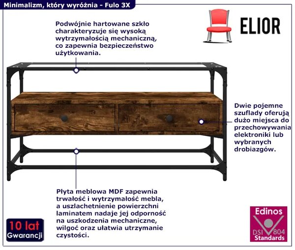 Minimalistyczna szafka pod TV przydymiony dąb G4-Z58