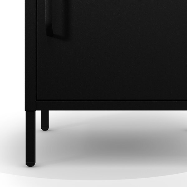 Szafka nocna metalowa na nóżkach czarna, 424x595x400 mm: MIA Modern