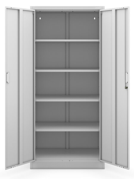 Szafa biurowa na dokumenty z 4 półkami szara, 1750x800x400 mm: JAN