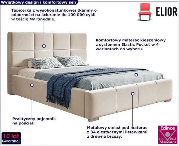 Jednoosobowe łóżko z pojemnikiem 90x200 S8-D14