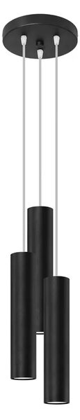 Czarna lampa wisząca tuba nad wyspę - 8X S755 E2-B32