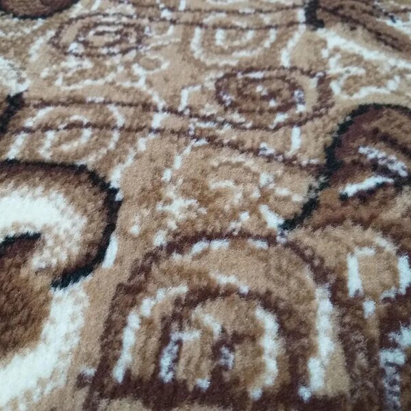 Brązowy chodnik z motywem roślinnym na metry T6-S71