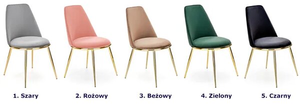 Czarne welurowe krzesło w stylu glamour B4-F45