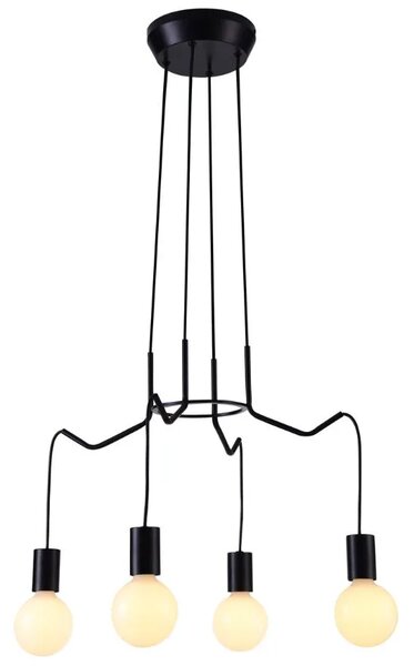 Czarna wisząca lampa loftowa K147 L4-C30