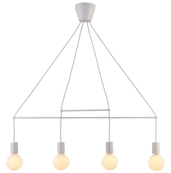 Biała industrialna lampa wisząca - 4X K167 K3-Z47