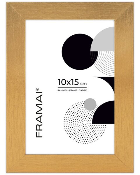 Złota ramka na zdjęcia w rozmiarze 10x15 cm FRAMAI®