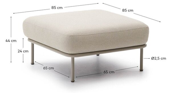 Beżowy podnóżek z materiału bouclé Aurum – Kave Home