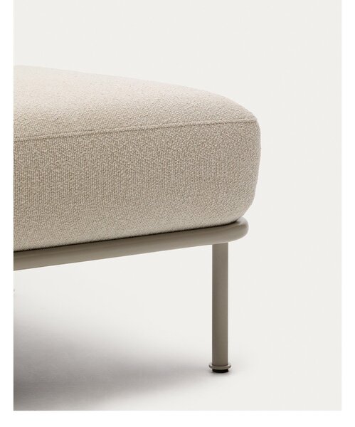 Beżowy podnóżek z materiału bouclé Aurum – Kave Home
