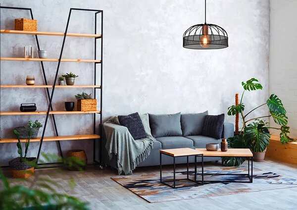 Czarna lampa wisząca w stylu industrialnym - F5-P06
