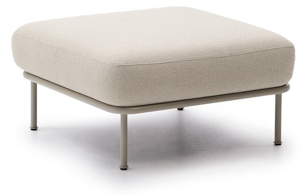 Beżowy podnóżek z materiału bouclé Aurum – Kave Home
