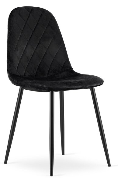 EMWOmeble Krzesła tapicerowane czarne, welur ASTI 3663 / 4 sztuki