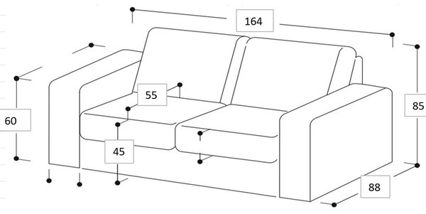 Białobeżowa sofa 164 cm Copenhagen – Scandic