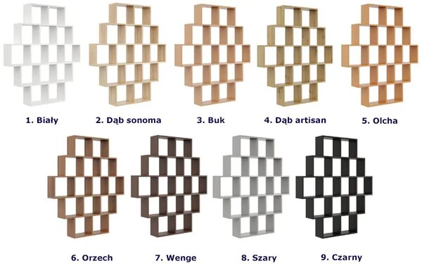Skandynawski regał wiszący lub stojący dąb artisan Z1-A21