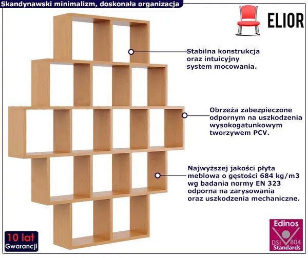 Minimalistyczny regał wiszący w kolorze olchy T2-S60