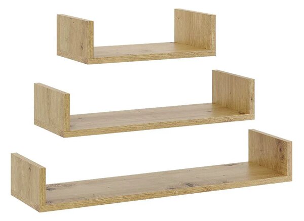 Zestaw 3 półek ściennych w kolorze dąb artisan M7-R98