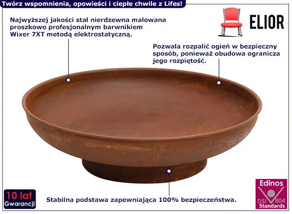 Brązowe klasycznej palenisko do ogrodu E4-L67