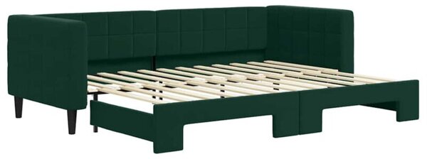 Sofa rozsuwana, ciemnozielona, 80x200 cm, aksamit