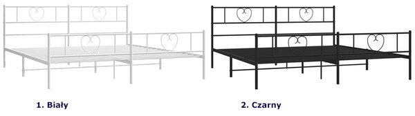 Czarne metalowe łóżko małżeńskie 200x200cm P4-R97
