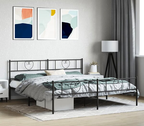 Czarne metalowe łóżko małżeńskie 200x200cm P4-R97