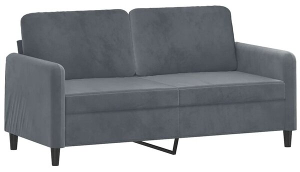 Sofa 2-osobowa, ciemnoszary, 140 cm, tapicerowana aksamitem
