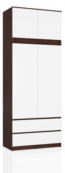Szafa do sypialni, nadstawka, DORMI, 90x51x234 cm, wenge, biel, mat | TYLETEGOTU