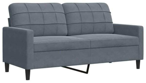Sofa 2-osobowa, ciemnoszary, 140 cm, tapicerowana aksamitem