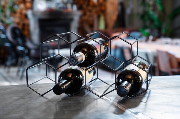 Czarny metalowy stojak na wino – Leopold Vienna